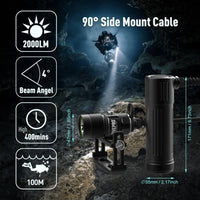 DivePro CL2000S Canister Light (Sidemount Cable) 2000 Lumens