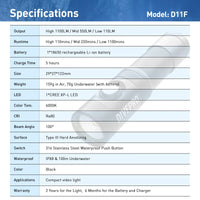 DivePro D11F 1100 Lumen Photo/Video Light
